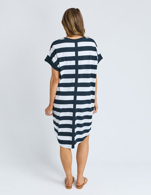 Elm McKinley Dress Navy White Stripe