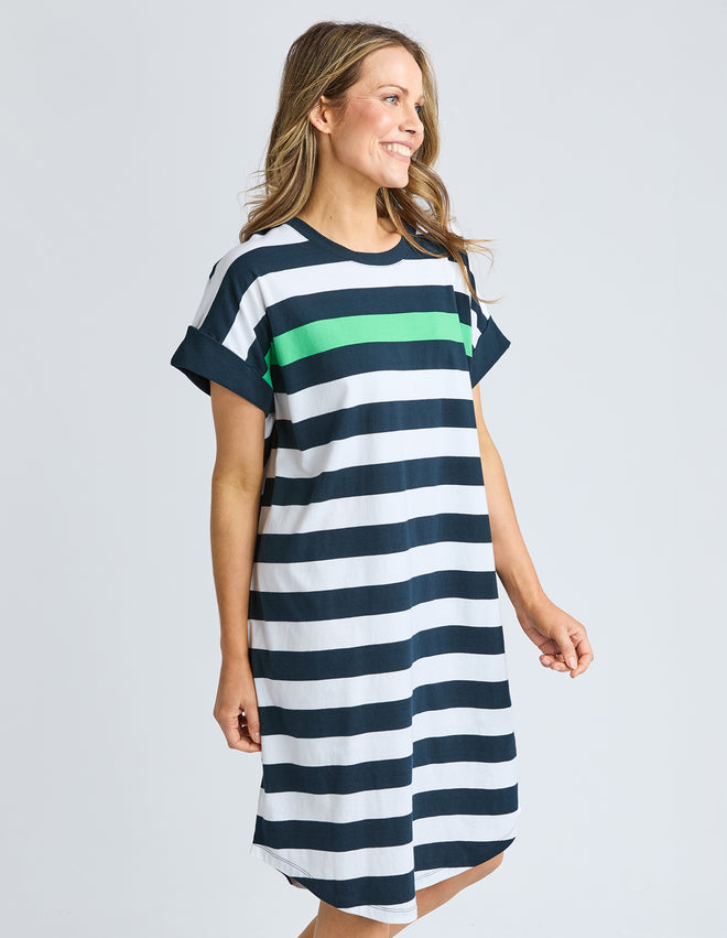 Elm McKinley Dress Navy White Stripe