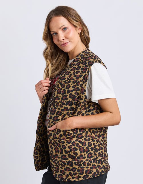 Elm Saskia Vest Leopard Print