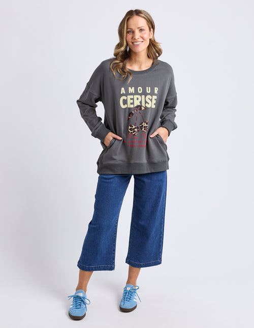 Elm Amore Cerise Crew Sweatshirt