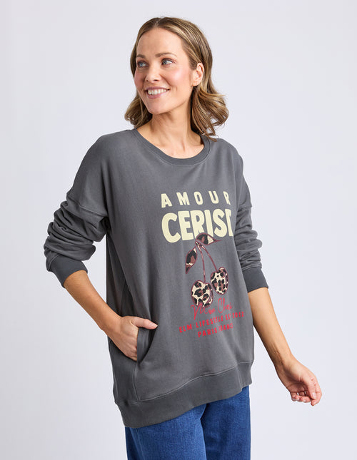 Elm Amore Cerise Crew Sweatshirt