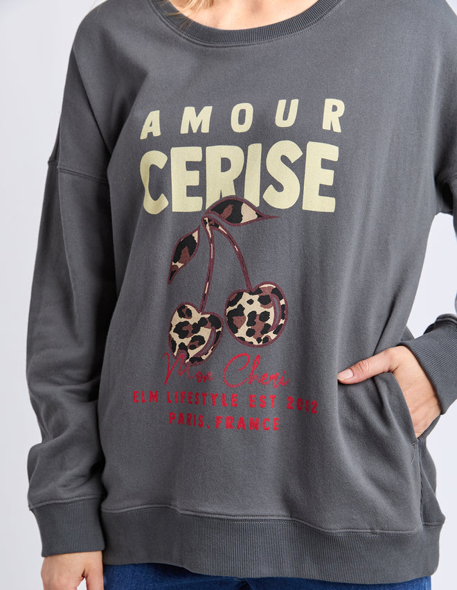 Elm Amore Cerise Crew Sweatshirt