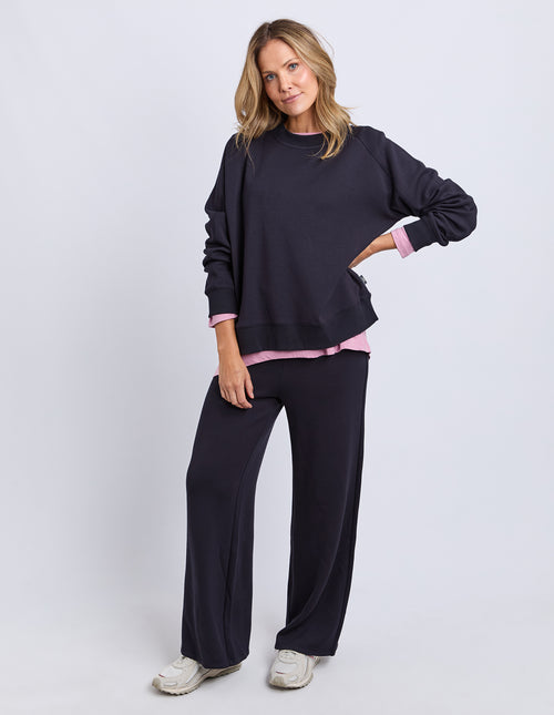 Elm Panel Crew Sweatshirt Midnight Navy