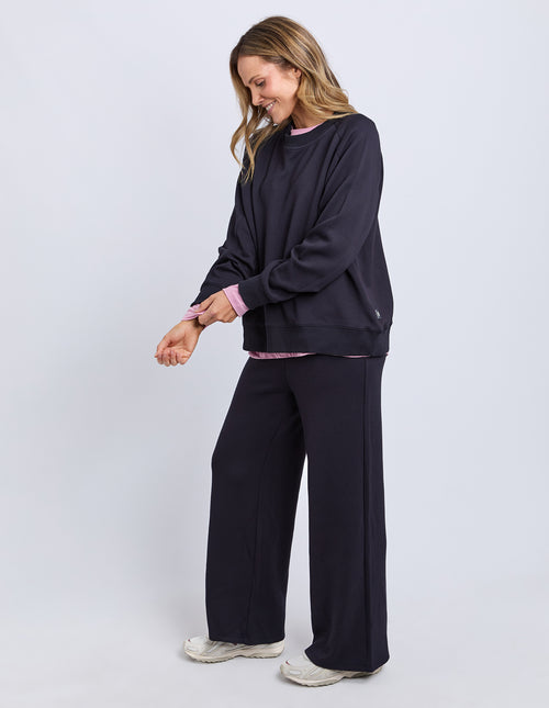 Elm Panel Crew Sweatshirt Midnight Navy