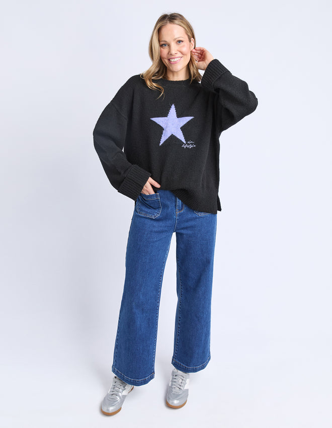Elm Star Intersia Knit Black