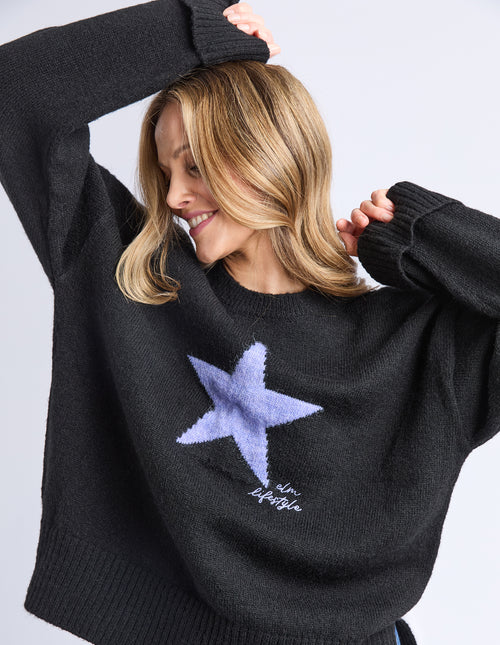 Elm Star Intersia Knit Black