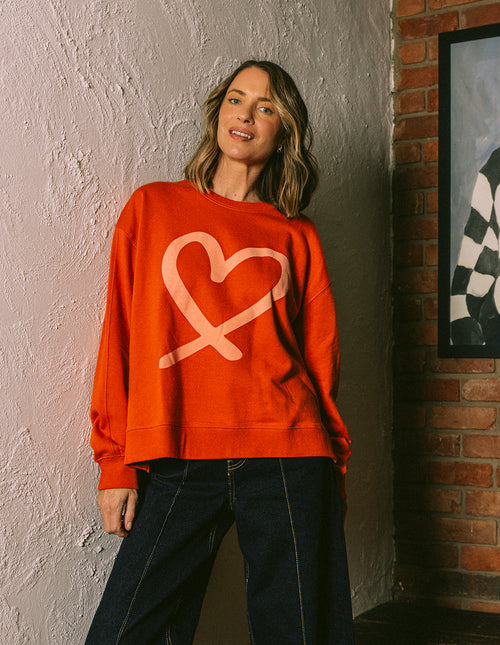 Elm Elin Crew Sweatshirt Orange
