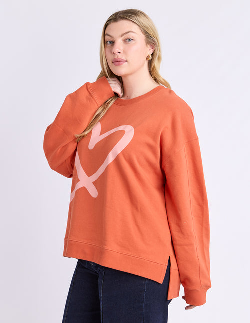 Elm Elin Crew Sweatshirt Orange