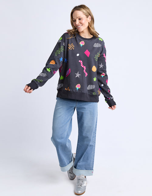 PREORDER - Elm Liquorice Galaxy Crew Sweatshirt DUE JULY