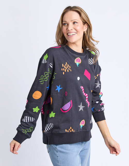 PREORDER - Elm Liquorice Galaxy Crew Sweatshirt DUE JULY
