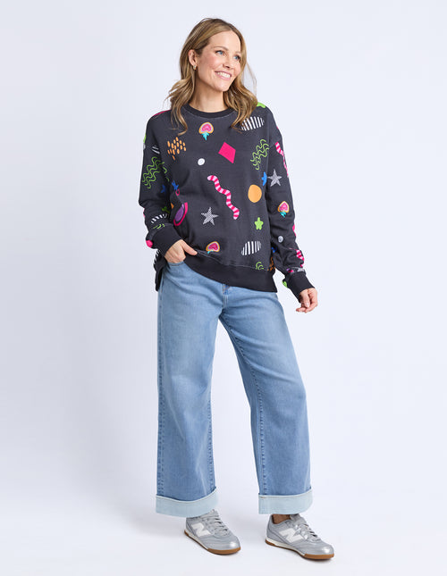 PREORDER - Elm Liquorice Galaxy Crew Sweatshirt DUE JULY