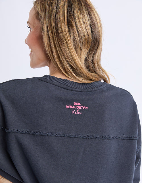 PREORDER - Elm Flaming Heart Crew Sweatshirt Navy DUE JULY