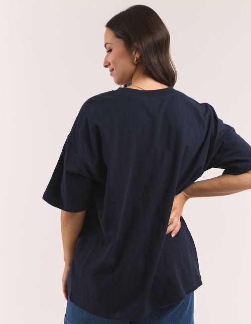 Elm Heart T Shirt Navy