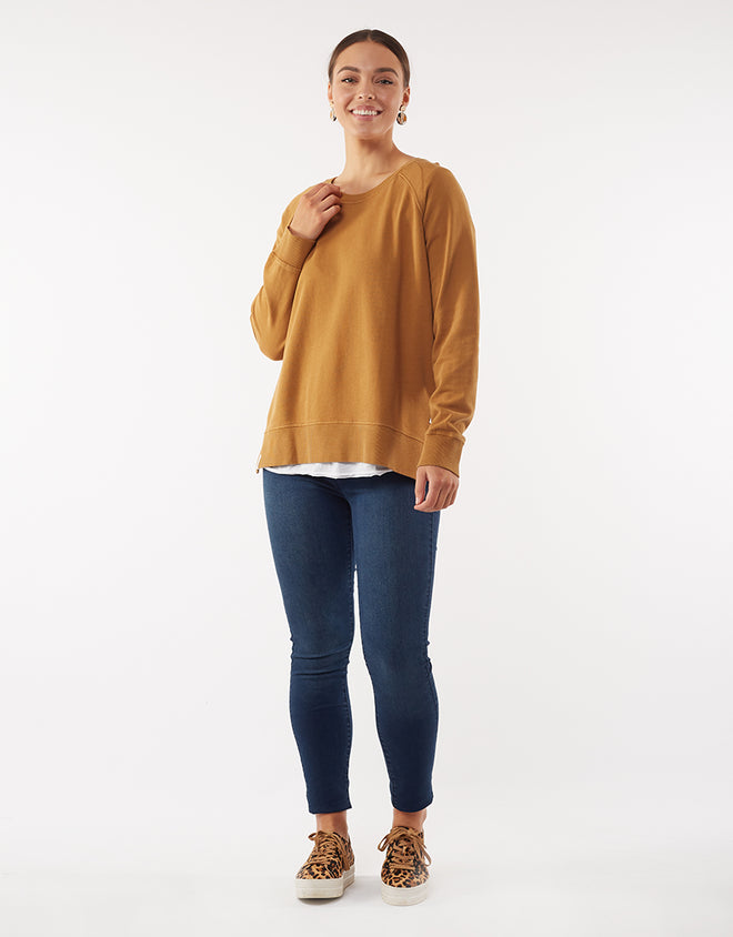 Elm Fundamental Sydney Crew Sweatshirt Gold