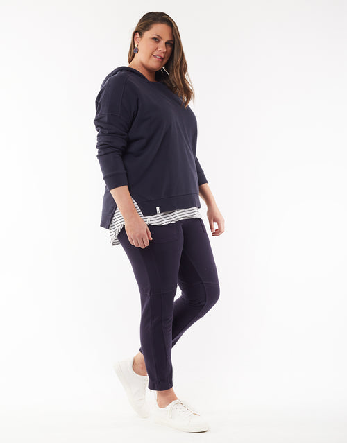 Elm Fundamental Split Hoodie Navy