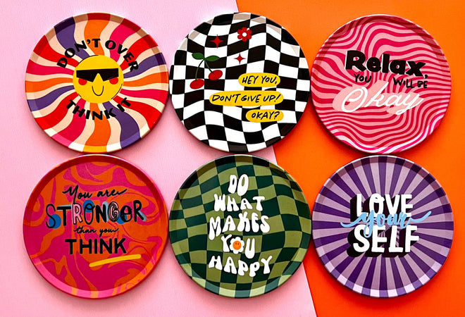Celiya Home Colourful Design Coaster Set of 6 Drink Coasters