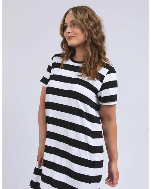 Elm Adria Dress Black Stripe