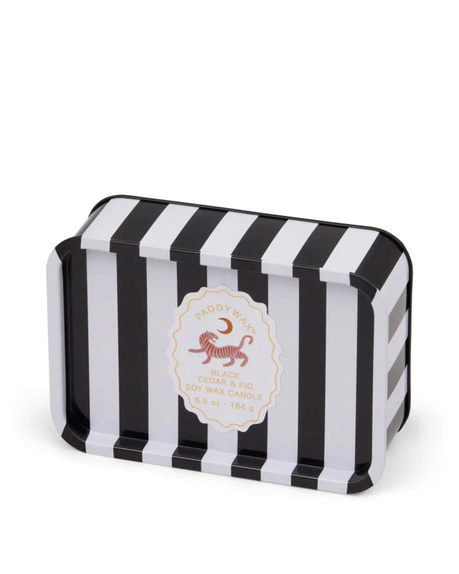 A Dopo Tiger Tin Candle Black Cedar and Fig