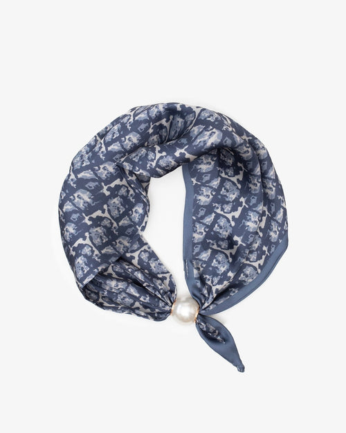 Anter Pearl Fasten Neck Tie Scarf Admiral