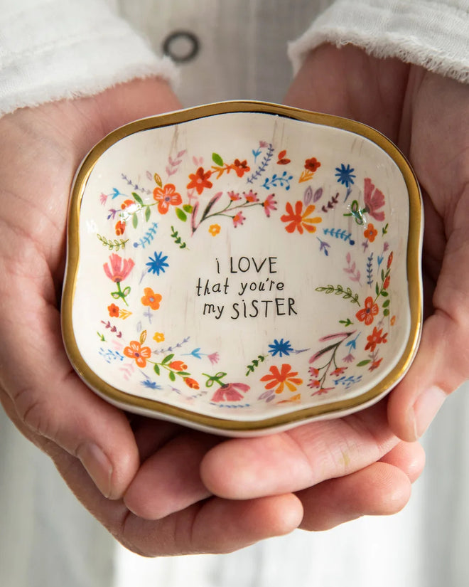 Antiqued Trinket Dish Sister