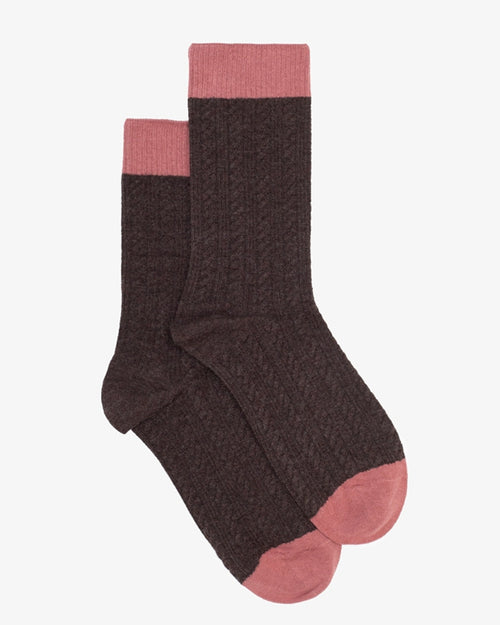 Antler Cocoa Cable Socks