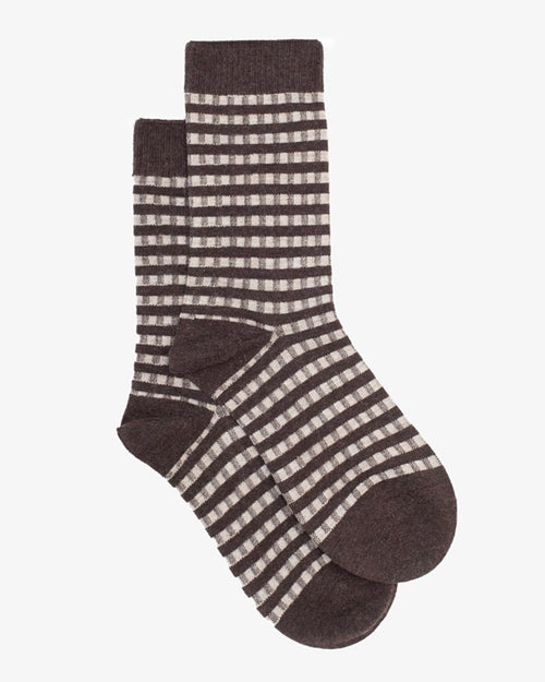 Antler Cocoa Gingham Socks