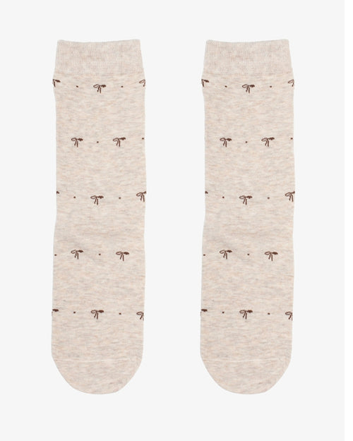Antler Oatmilk Bow Socks