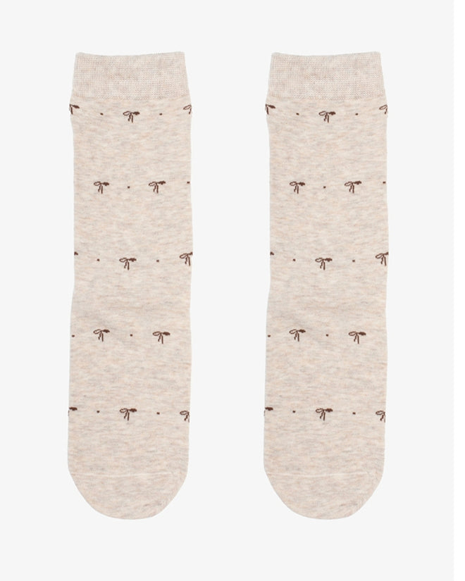 Antler Oatmilk Bow Socks