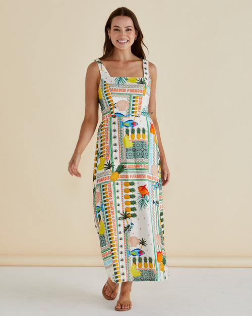 Betty Basics Tegan Paradise Print Midi Dress