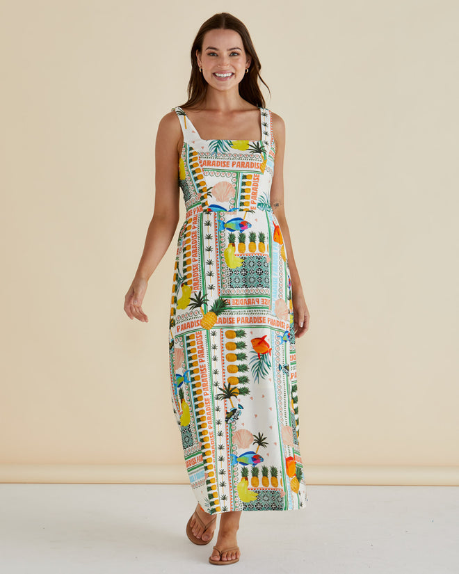 Betty Basics Tegan Paradise Print Midi Dress