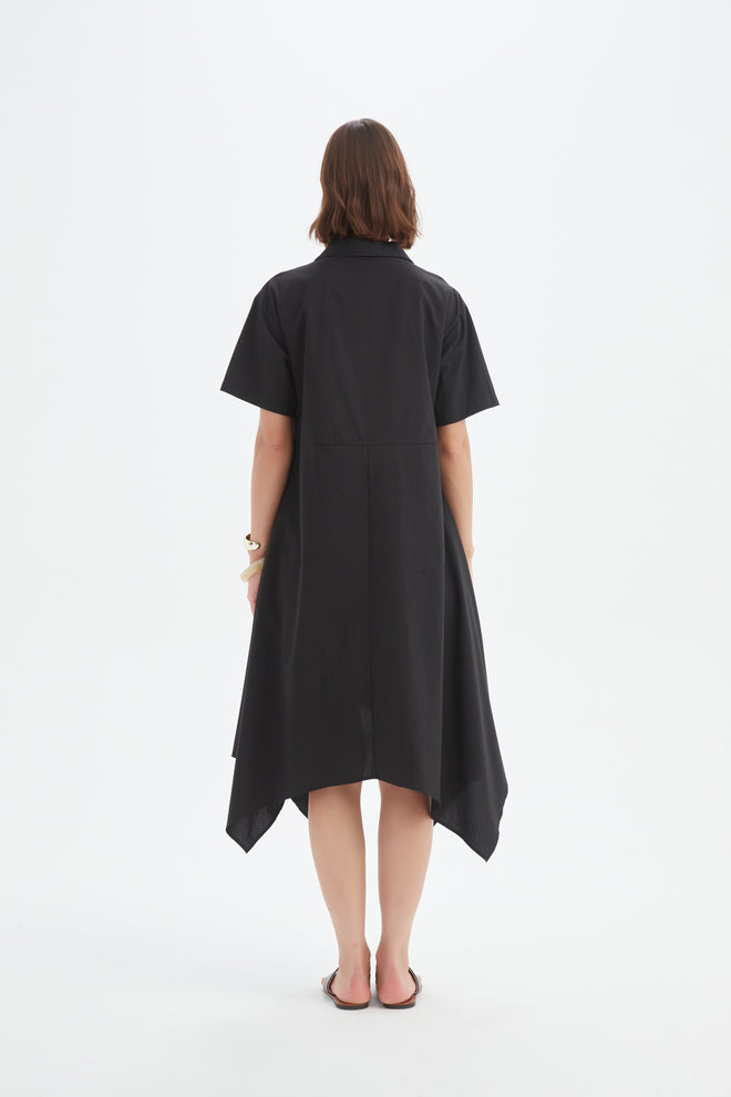 PREORDER - Tirelli Hanky Hem Shirt Dress Black DUE SEPTEMBER