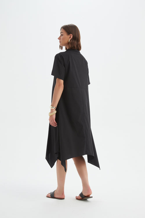 PREORDER - Tirelli Hanky Hem Shirt Dress Black DUE SEPTEMBER