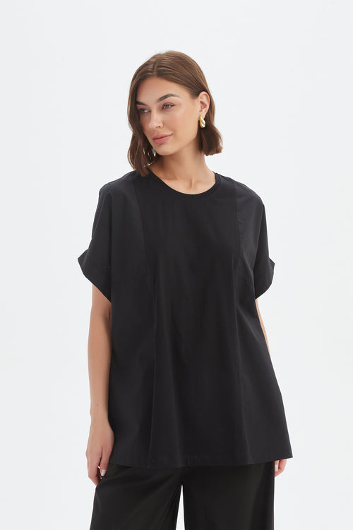 PREORDER - Tirelli Boxy Panel Combi Tee Shirt Black DUE SEPTEMBER