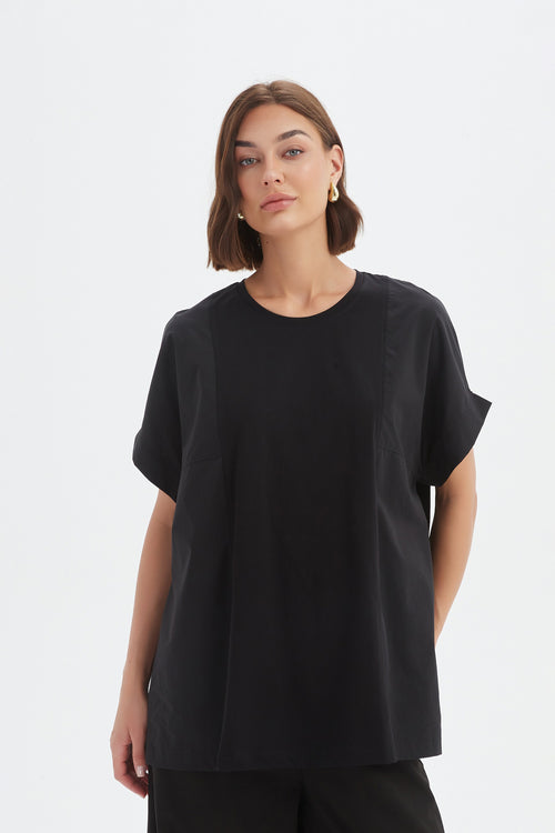 PREORDER - Tirelli Boxy Panel Combi Tee Shirt Black DUE SEPTEMBER