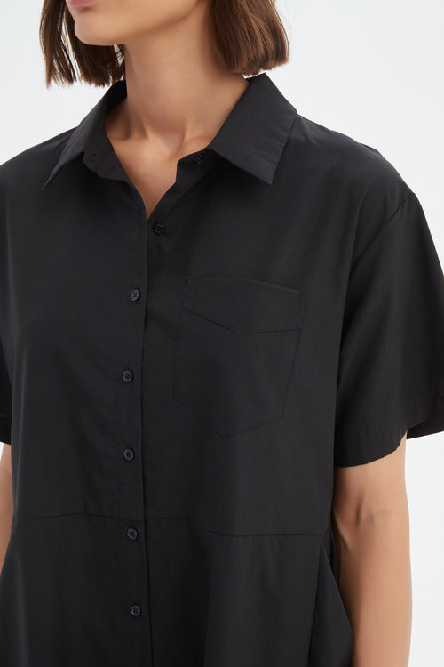 PREORDER - Tirelli Hanky Hem Shirt Dress Black DUE SEPTEMBER