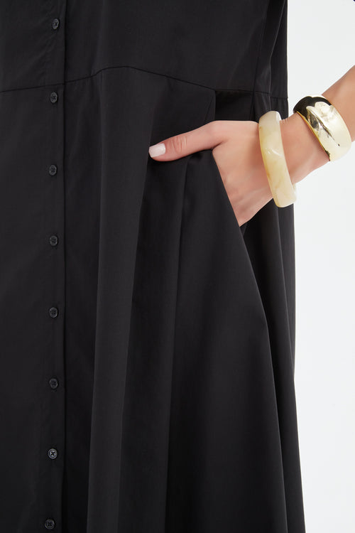 PREORDER - Tirelli Hanky Hem Shirt Dress Black DUE SEPTEMBER