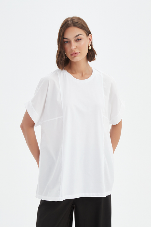 PREORDER - Tirelli Boxy Panel Combi Tee Shirt White DUE SEPTEMBER