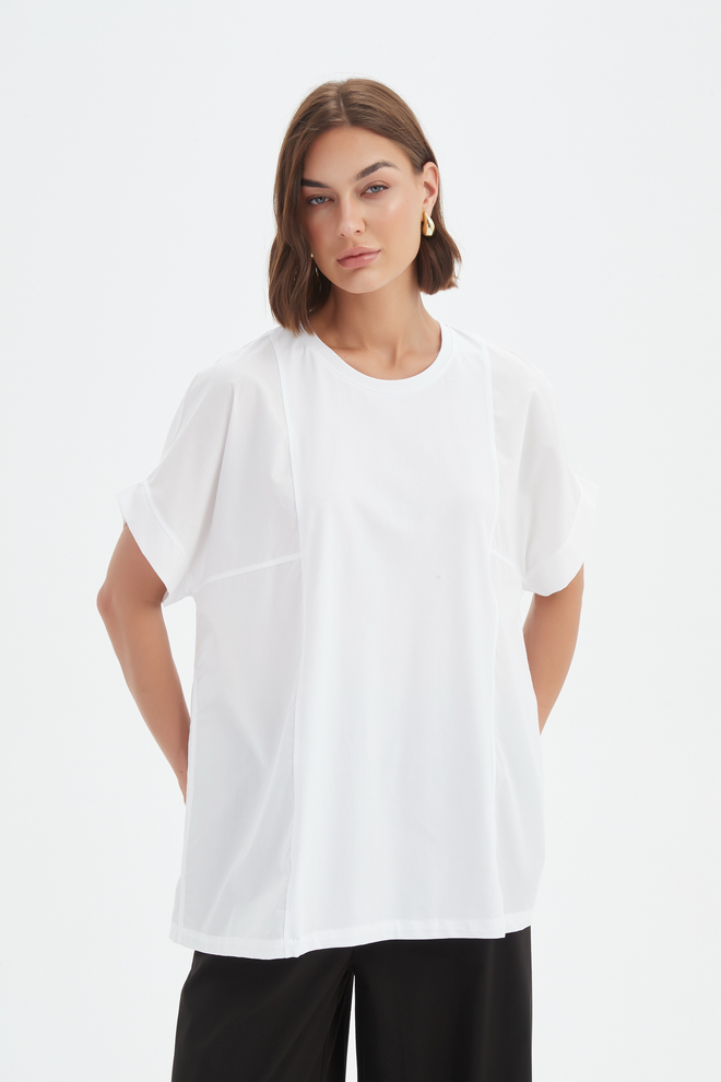 PREORDER - Tirelli Boxy Panel Combi Tee Shirt White DUE SEPTEMBER