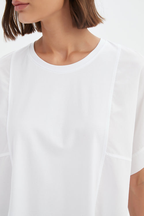 PREORDER - Tirelli Boxy Panel Combi Tee Shirt White DUE SEPTEMBER