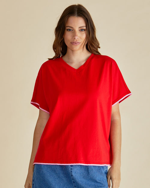 Betty Basics Avalon T Shirt Red