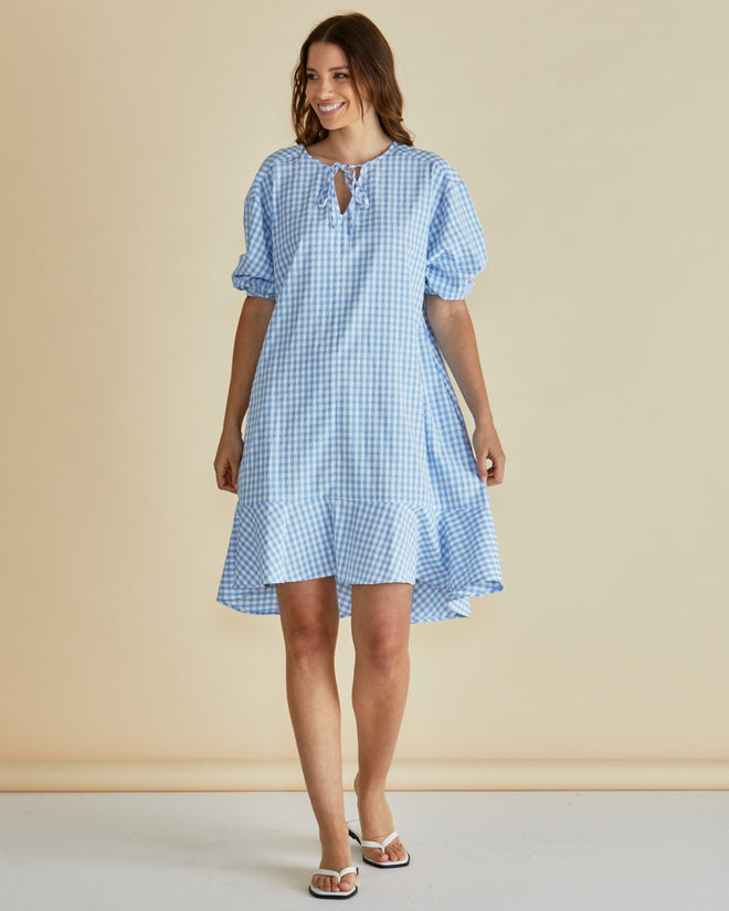 Betty Basics Livvy Dress Blue Gingham