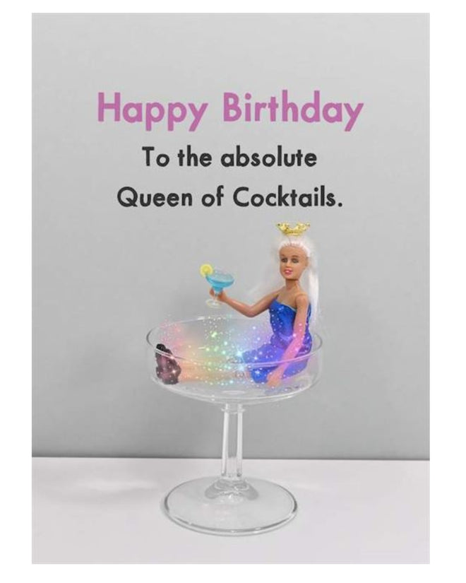 Bold and Bright Card Queen of Cocktails