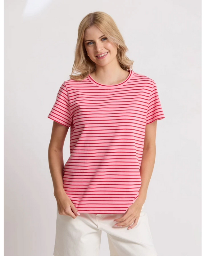 Stella and Gemma Green Pink Red Stripe Classic T Shirt