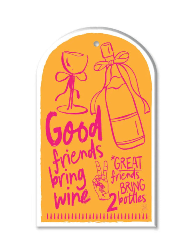Ceramic Trivet Good Friends Wine