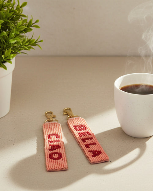 Ciao Bella Keyring Coral Red Reversible