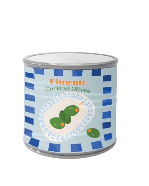 Cocktail Olives Can Planter Blue