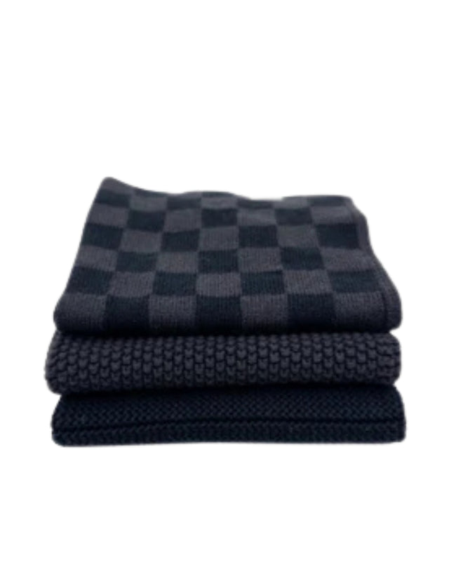 Dishcloth Variety 3 Pack Poppy Seed Chequer