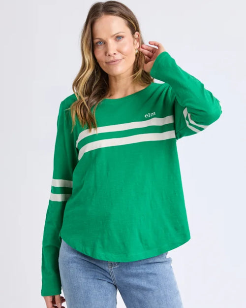 Elm Adora Long Sleeve Tee Pine Green