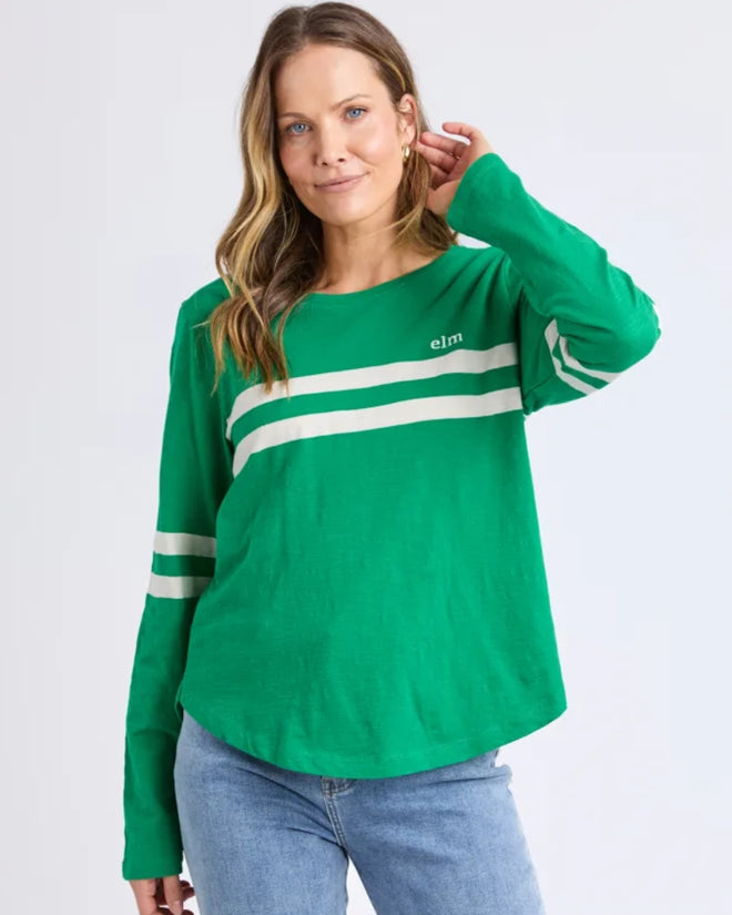Elm Adora Long Sleeve Tee Pine Green