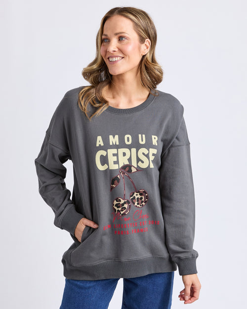 Elm Amore Cerise Crew Sweatshirt